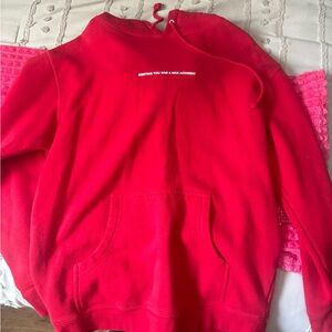 we’re not really strangers red hoodie